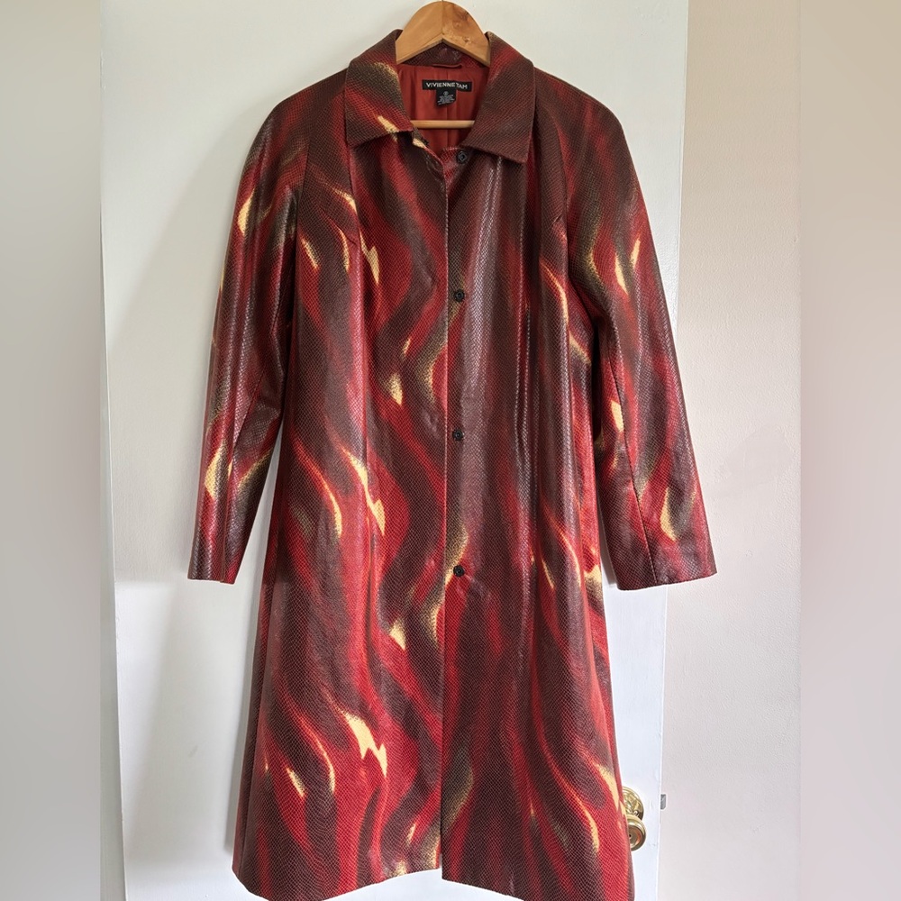 Vivienne Tam faux snakeskin flame coat